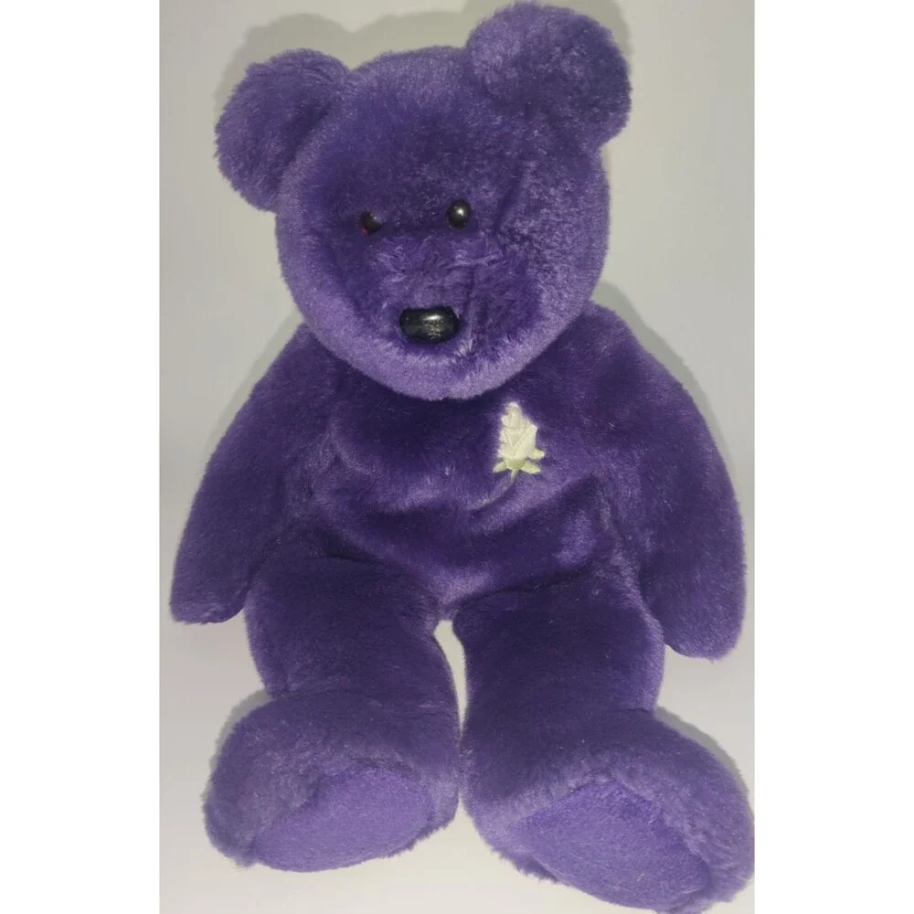 TY Beanie Buddies 1998 Princess Diana Purple Bear 14